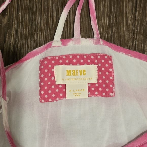 Maeve by Anthropologie Pink and White Maxi Dress XL - Picture 2 of 5